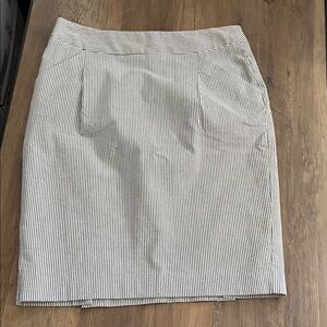 Ann Taylor Black and White Striped Pencil Skirt